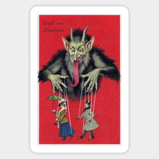 Puppet Master Krampus Victorian greeting Sticker